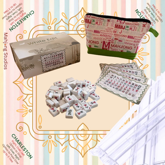White Edit American Mahjong Tile Set Bundle (with Blanks)