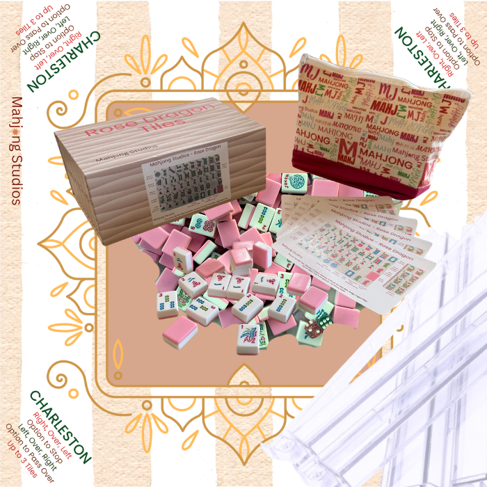 Rose Dragon American Mahjong Pink Tile Set Bundle (with Blanks)