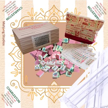 Rose Dragon American Mahjong Pink Tile Set Bundle (with Blanks)