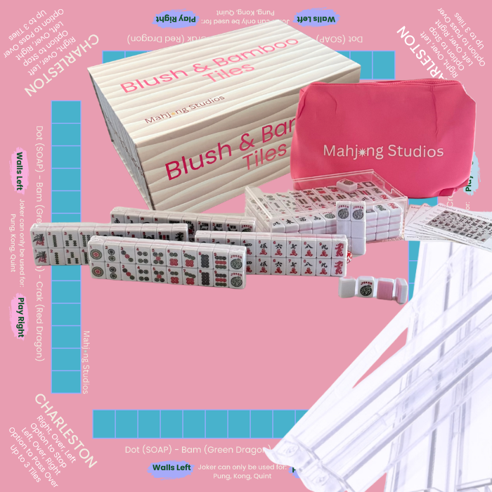 Mahjong Studios – Blush & Bamboo American Mahjong Bundle (166 Tiles)