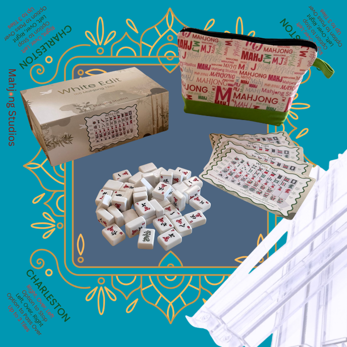 White Edit American Mahjong Tile Set Bundle (with Blanks)