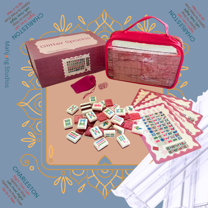 Glitter Sparkle - American Mahjong Tile Set (166 Tiles) Pink Bundle