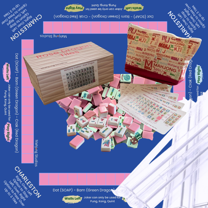 Rose Dragon American Mahjong Pink Tile Set Bundle (with Blanks)