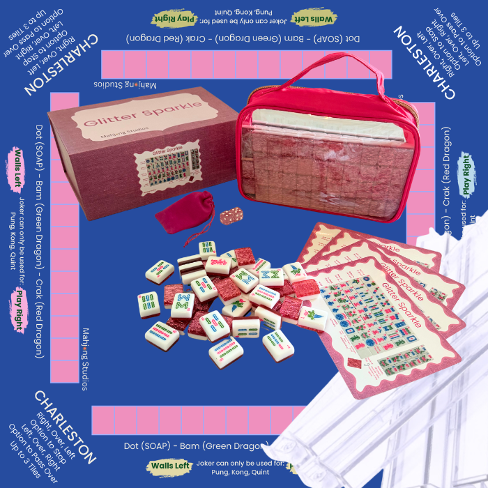 Glitter Sparkle - American Mahjong Tile Set (166 Tiles) Pink Bundle