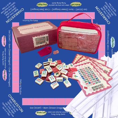 Glitter Sparkle - American Mahjong Tile Set (166 Tiles) Pink Bundle