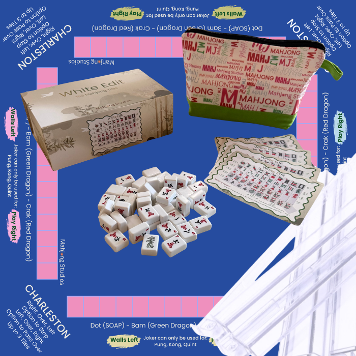 White Edit American Mahjong Tile Set Bundle (with Blanks)