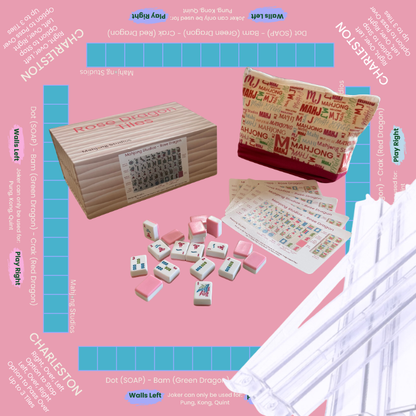 Rose Dragon American Mahjong Pink Tile Set Bundle (with Blanks)