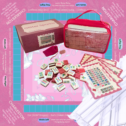 Glitter Sparkle - American Mahjong Tile Set (166 Tiles) Pink Bundle