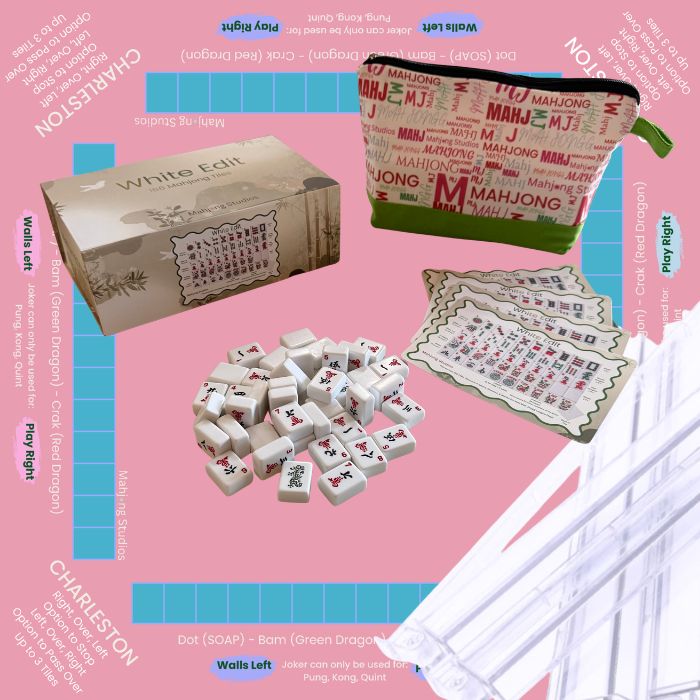 White Edit American Mahjong Tile Set Bundle (with Blanks)