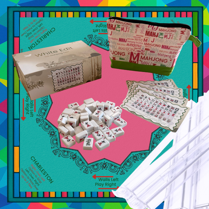 White Edit American Mahjong Tile Set Bundle (with Blanks)