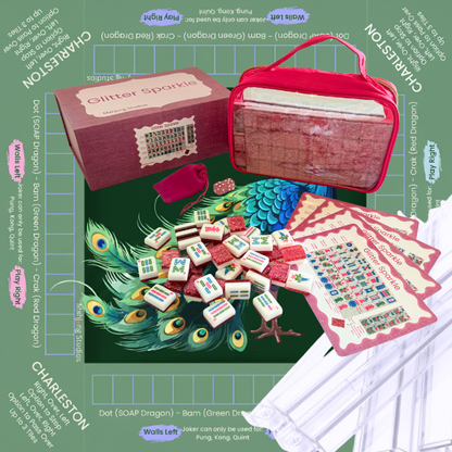 Glitter Sparkle - American Mahjong Tile Set (166 Tiles) Pink Bundle