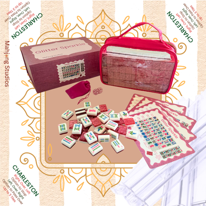 Glitter Sparkle - American Mahjong Tile Set (166 Tiles) Pink Bundle