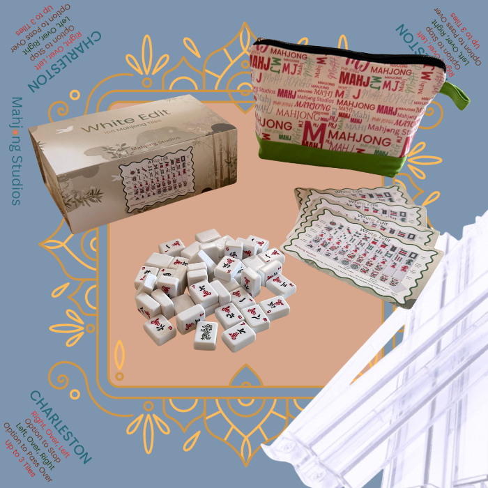 White Edit American Mahjong Tile Set Bundle (with Blanks)