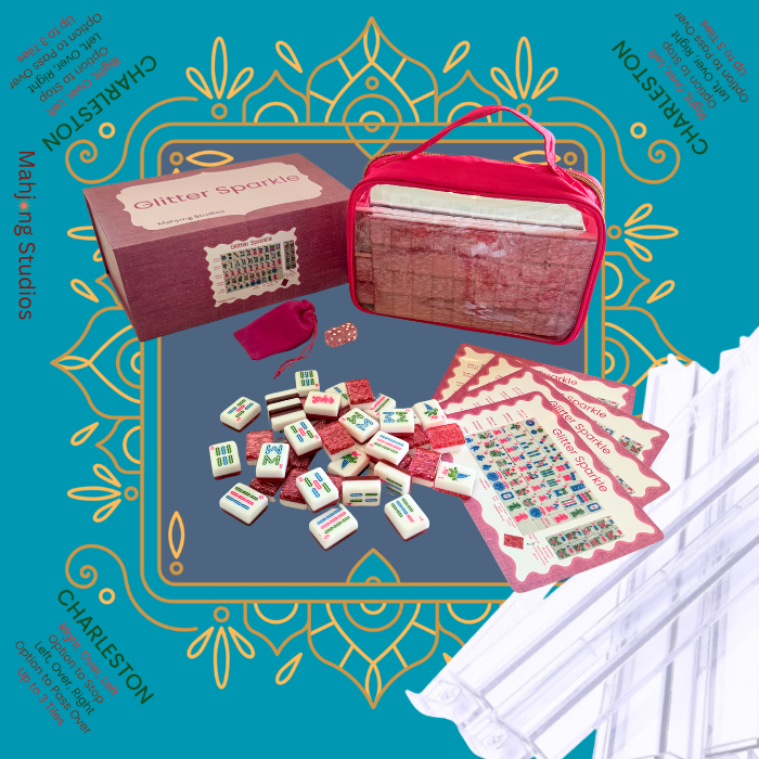 Glitter Sparkle - American Mahjong Tile Set (166 Tiles) Pink Bundle