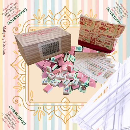 Rose Dragon American Mahjong Pink Tile Set Bundle (with Blanks)