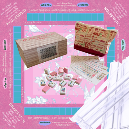 Rose Dragon American Mahjong Pink Tile Set Bundle (with Blanks)