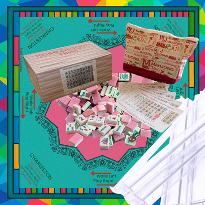 Rose Dragon American Mahjong Pink Tile Set Bundle (with Blanks)