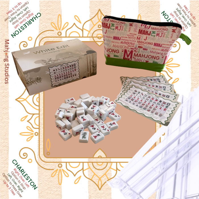White Edit American Mahjong Tile Set Bundle (with Blanks)