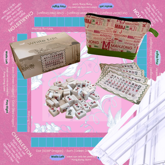 White Edit American Mahjong Tile Set Bundle (with Blanks)