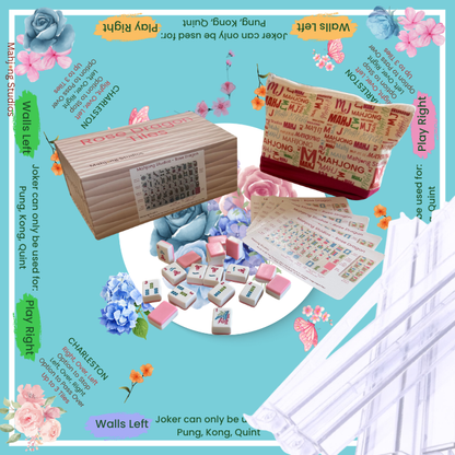Rose Dragon American Mahjong Pink Tile Set Bundle (with Blanks)