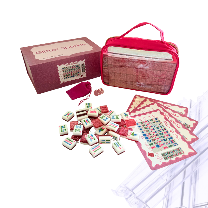 Glitter Sparkle - American Mahjong Tile Set (166 Tiles) Pink Bundle