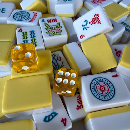 Lemon Lime Mahjong Mat (33in| Waterproof Mahjong Table Mat)- Ships Rolled
