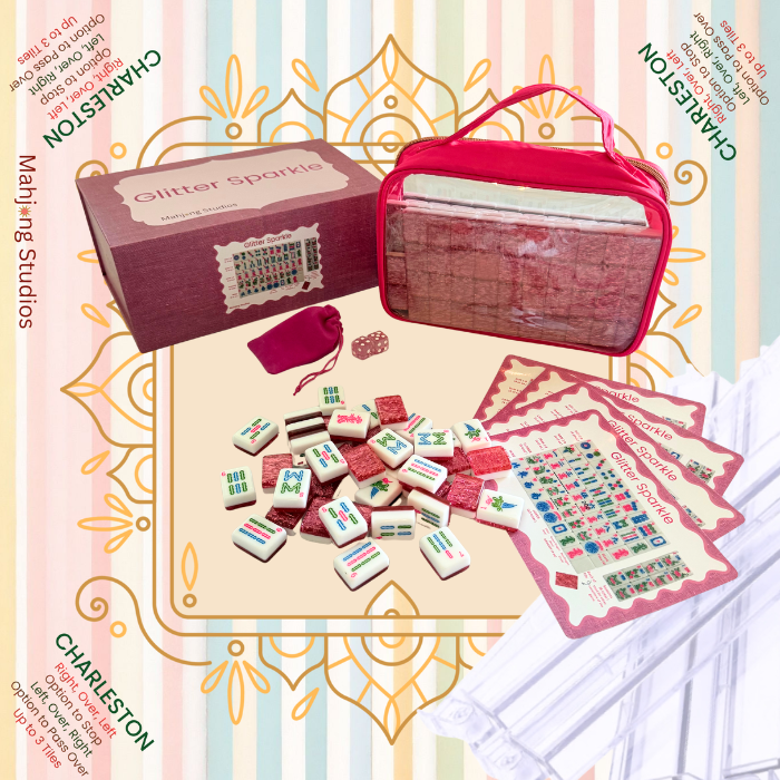 Glitter Sparkle - American Mahjong Tile Set (166 Tiles) Pink Bundle
