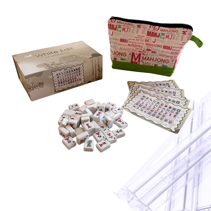 White Edit American Mahjong Tile Set Bundle (with Blanks)