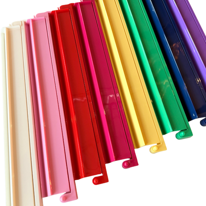 Mahjong Rack and Pusher Set of 4 - Solid Colors Pink Yellow Green Purple
