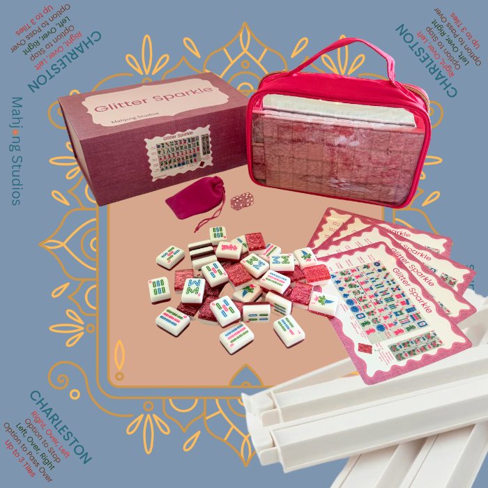 Glitter Sparkle - American Mahjong Tile Set (166 Tiles) Pink Bundle