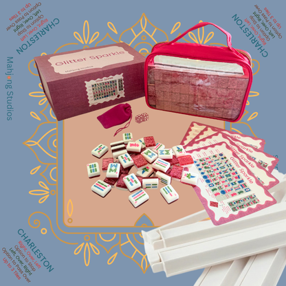 Glitter Sparkle - American Mahjong Tile Set (166 Tiles) Pink Bundle