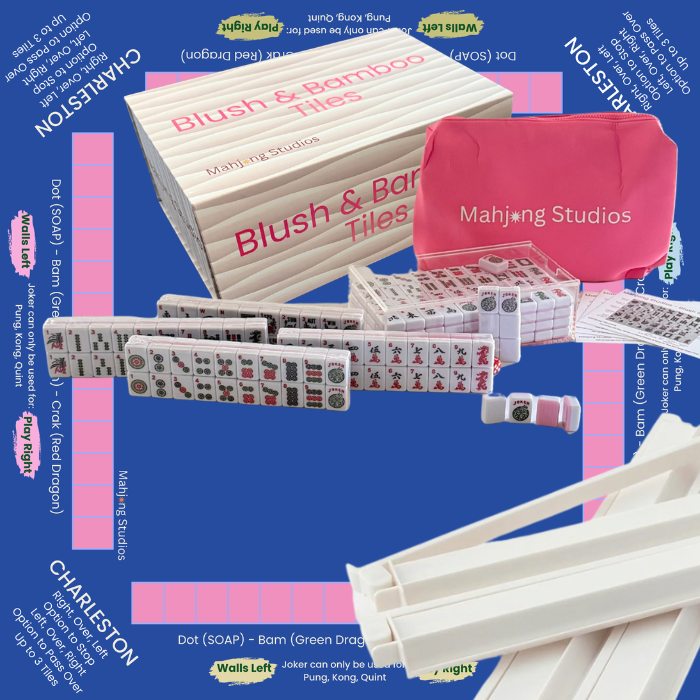 Mahjong Studios – Blush & Bamboo American Mahjong Bundle (166 Tiles)