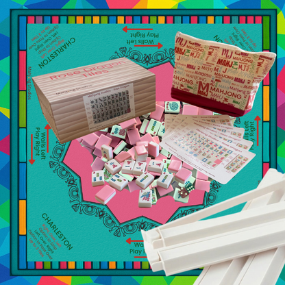 Rose Dragon American Mahjong Pink Tile Set Bundle (with Blanks)