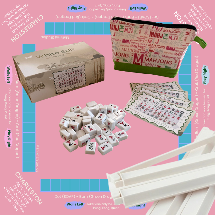 White Edit American Mahjong Tile Set Bundle (with Blanks)