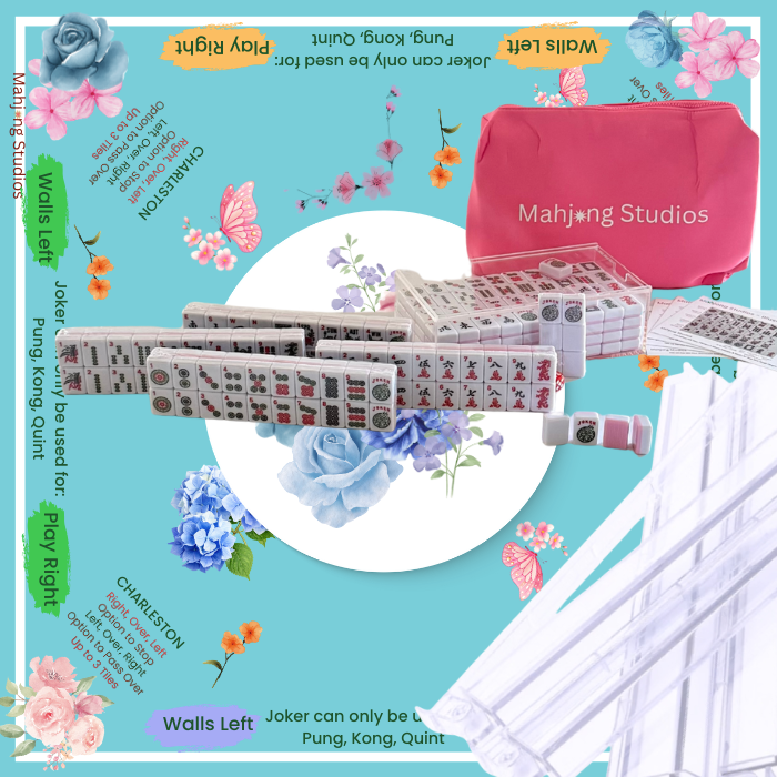 Mahjong Studios – Blush & Bamboo American Mahjong Bundle (166 Tiles)