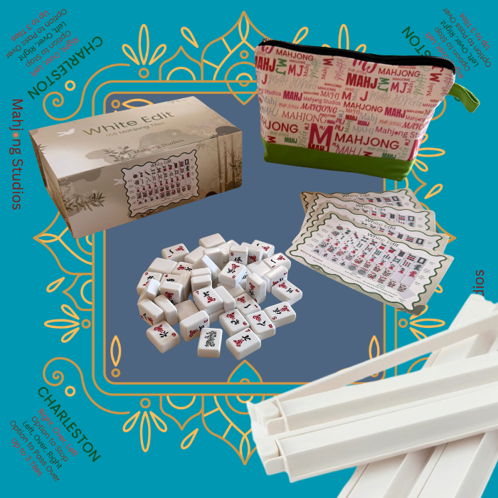 White Edit American Mahjong Tile Set Bundle (with Blanks)