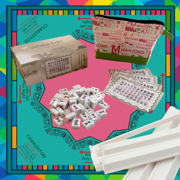 White Edit American Mahjong Tile Set Bundle (with Blanks)