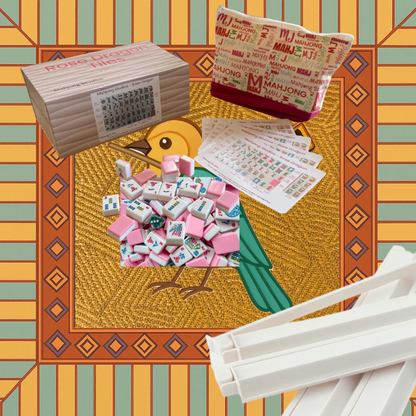 Rose Dragon American Mahjong Pink Tile Set Bundle (with Blanks)