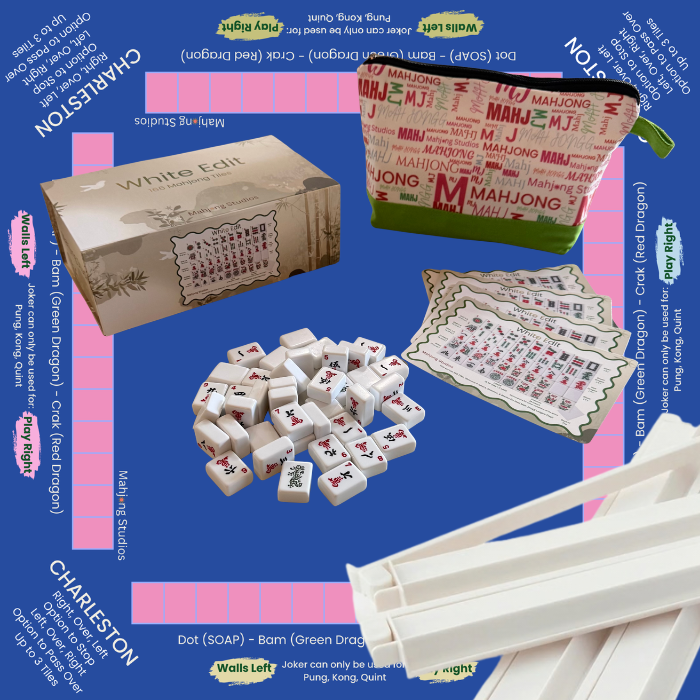 White Edit American Mahjong Tile Set Bundle (with Blanks)