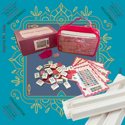 Glitter Sparkle - American Mahjong Tile Set (166 Tiles) Pink Bundle