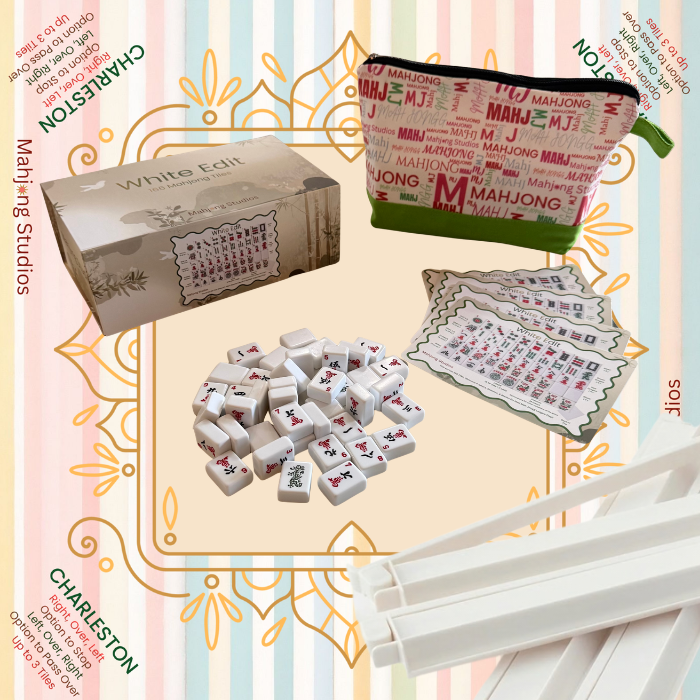 White Edit American Mahjong Tile Set Bundle (with Blanks)