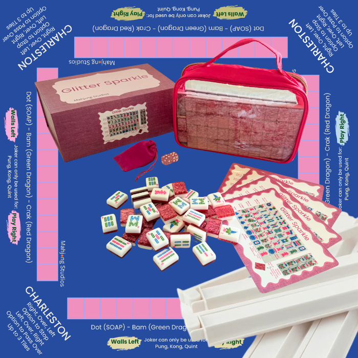 Glitter Sparkle - American Mahjong Tile Set (166 Tiles) Pink Bundle