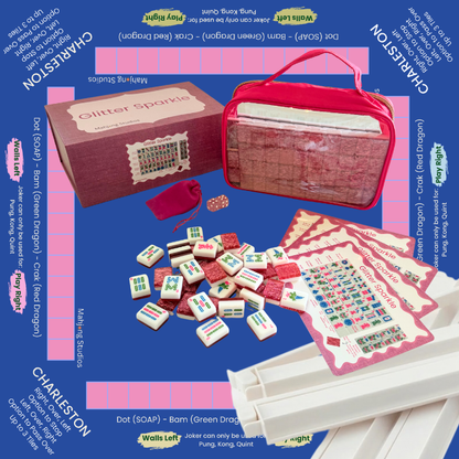 Glitter Sparkle - American Mahjong Tile Set (166 Tiles) Pink Bundle