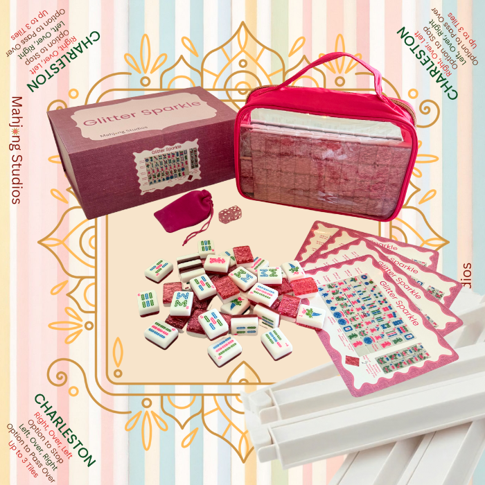 Glitter Sparkle - American Mahjong Tile Set (166 Tiles) Pink Bundle