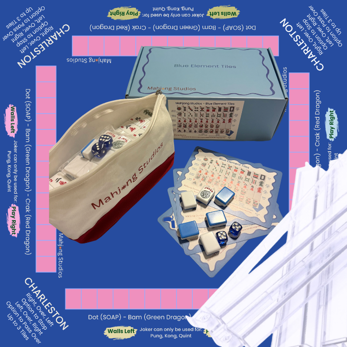 Mahjong Studios – Blue Element American Mahjong Tile Set (166 Tiles)