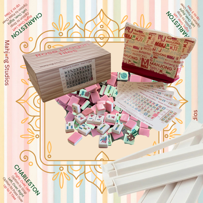 Rose Dragon American Mahjong Pink Tile Set Bundle (with Blanks)