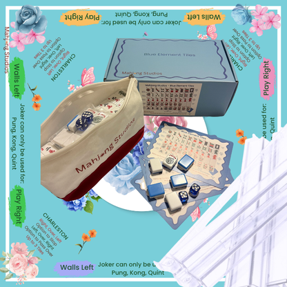 Mahjong Studios – Blue Element American Mahjong Tile Set (166 Tiles)