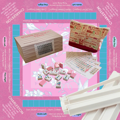 Rose Dragon American Mahjong Pink Tile Set Bundle (with Blanks)