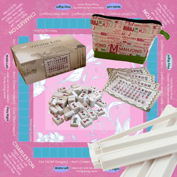 White Edit American Mahjong Tile Set Bundle (with Blanks)