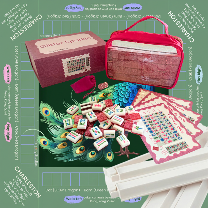 Glitter Sparkle - American Mahjong Tile Set (166 Tiles) Pink Bundle